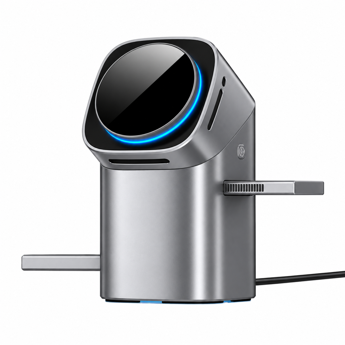 Bezprzewodowa ładowarka 3-w-1 z panelem dotykowym i obrotową konstrukcją Qi2, kompatybilna z ekosystemem Apple 17, MagSafe, słuchawkami, iPhone 16 Pro oraz zegarkiem iWatch.
